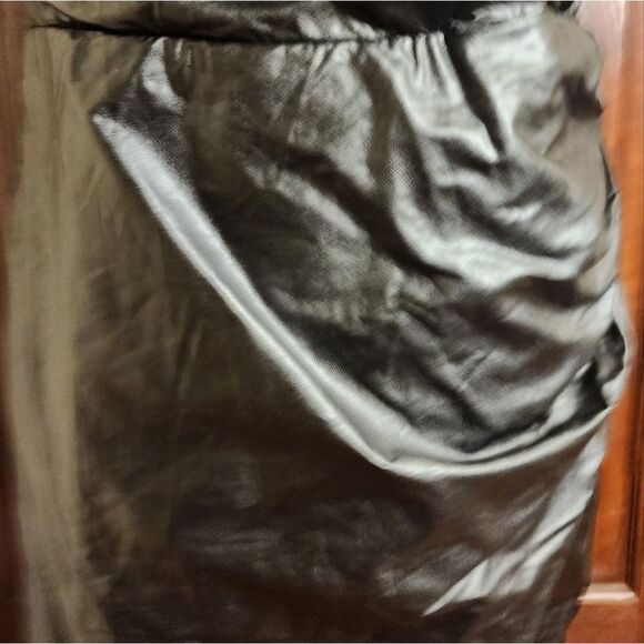 Collective The Label Black Strapless Faux Leather Mini Dress Us 12 - Picture 3 of 9